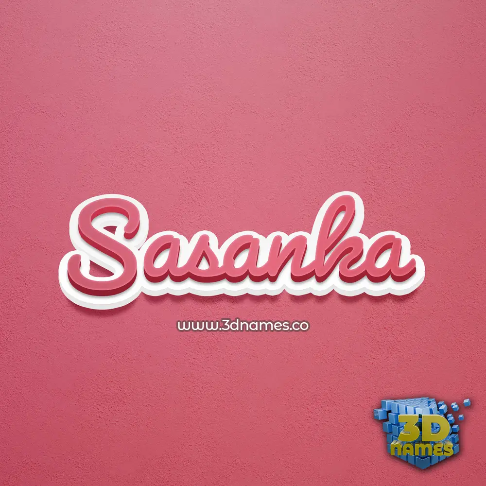 sasanka in Red Scribble style - 3D name wallpaper