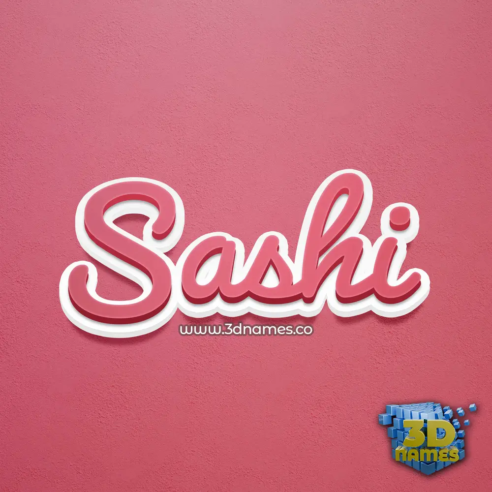 sashi in Red Scribble style - 3D name wallpaper