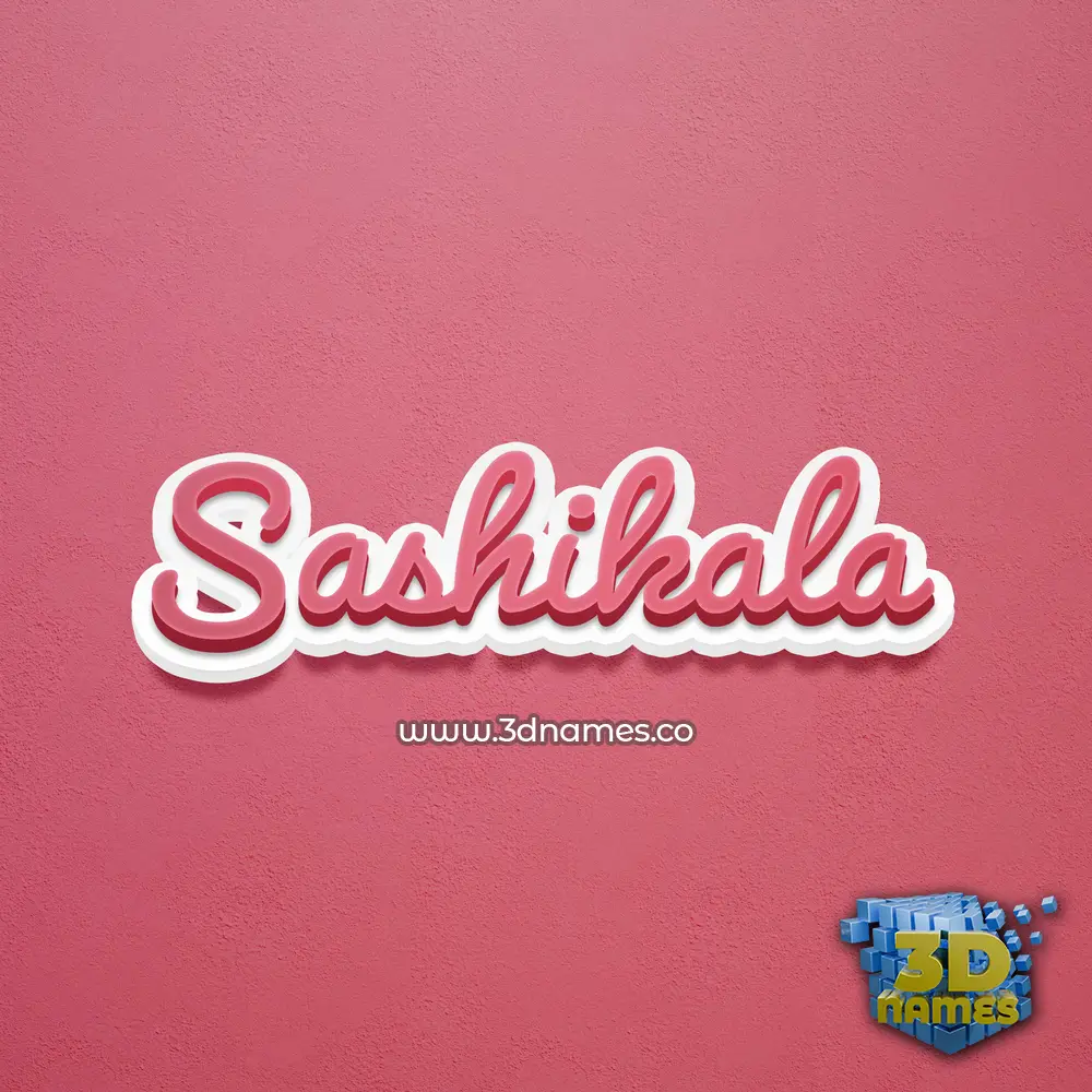 sashikala in Red Scribble style - 3D name wallpaper