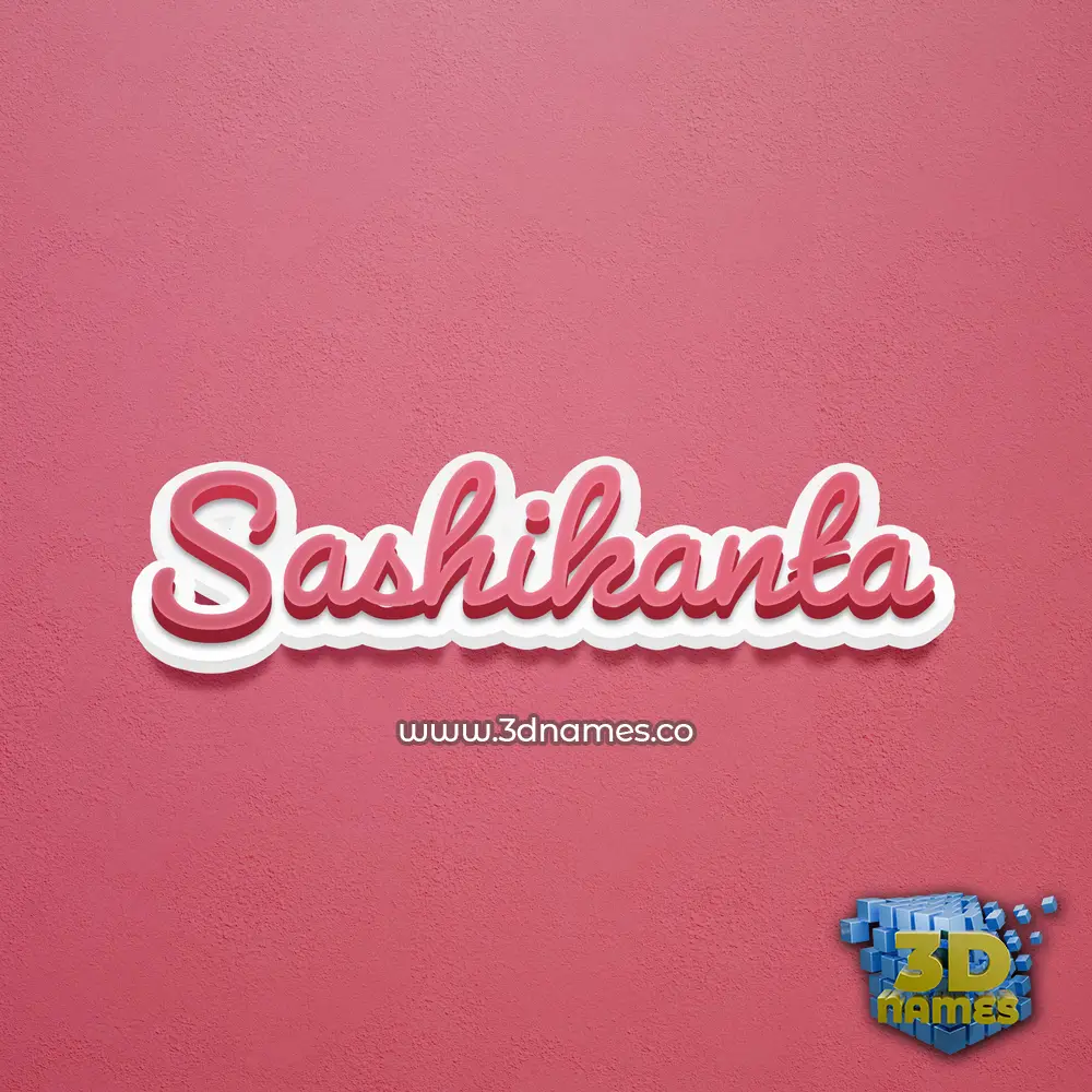 sashikanta in Red Scribble style - 3D name wallpaper
