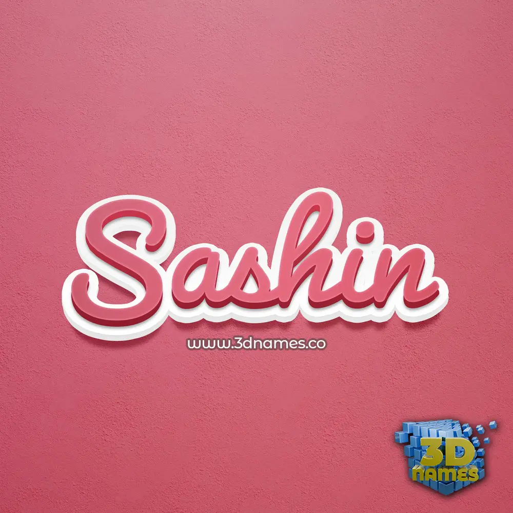 sashin in Red Scribble style - 3D name wallpaper