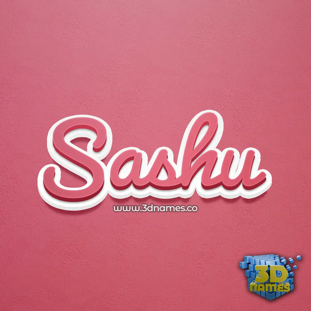 sashu in Red Scribble style - 3D name wallpaper