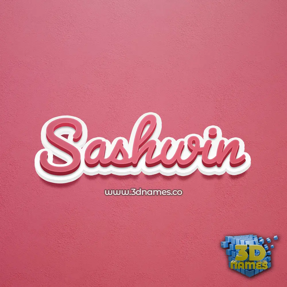 sashwin in Red Scribble style - 3D name wallpaper