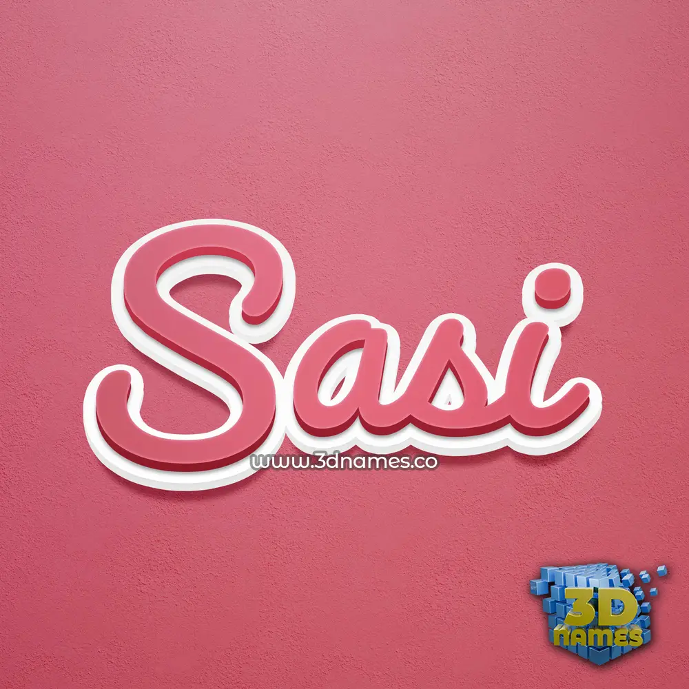 sasi in Red Scribble style - 3D name wallpaper