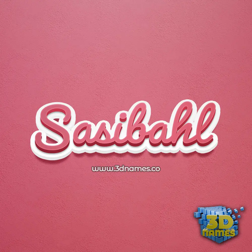 sasibahl in Red Scribble style - 3D name wallpaper