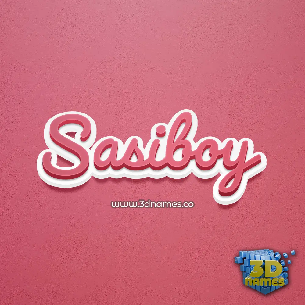sasiboy in Red Scribble style - 3D name wallpaper