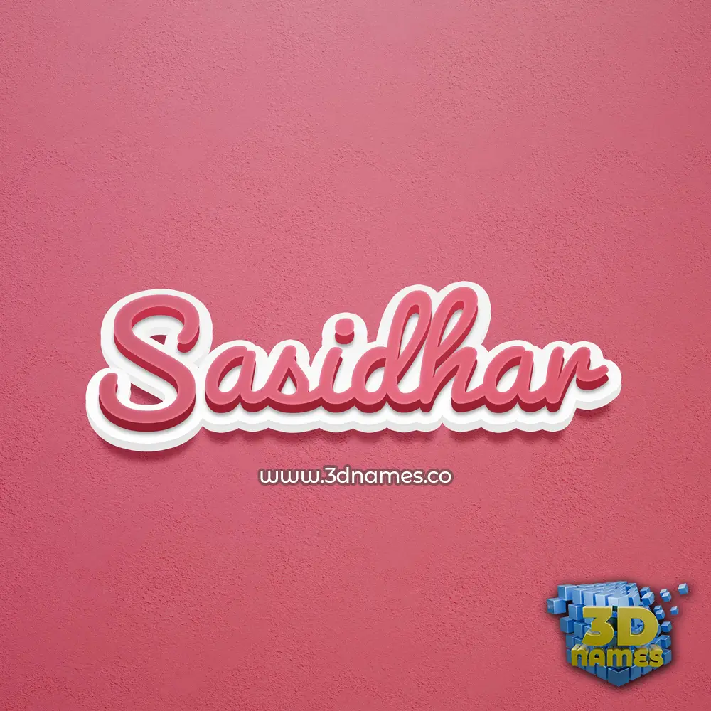 sasidhar in Red Scribble style - 3D name wallpaper
