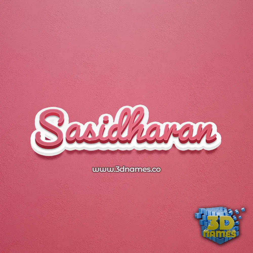 sasidharan in Red Scribble style - 3D name wallpaper