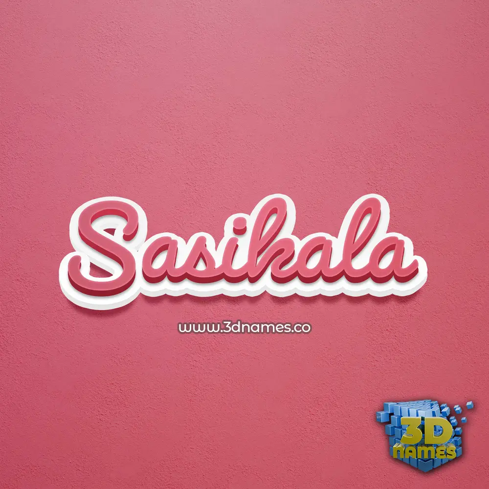 sasikala in Red Scribble style - 3D name wallpaper