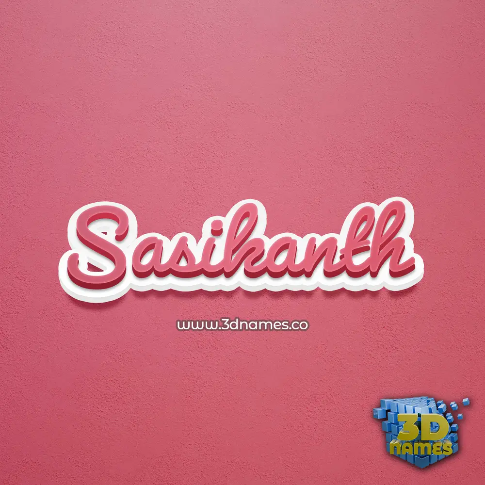 sasikanth in Red Scribble style - 3D name wallpaper