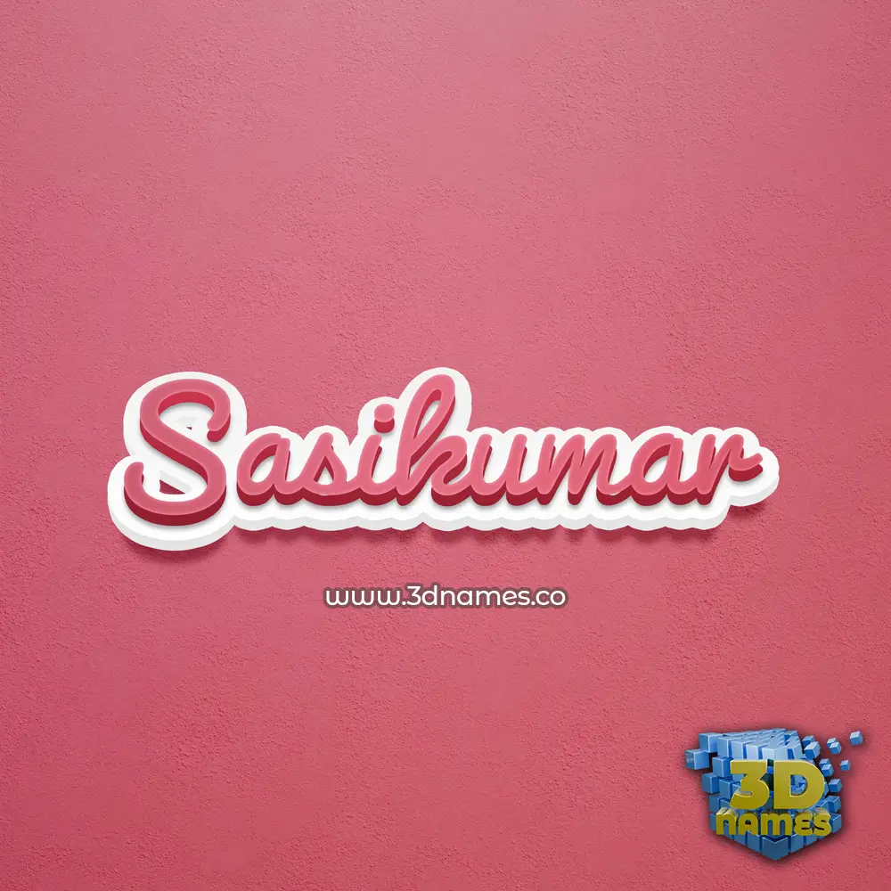 sasikumar in Red Scribble style - 3D name wallpaper