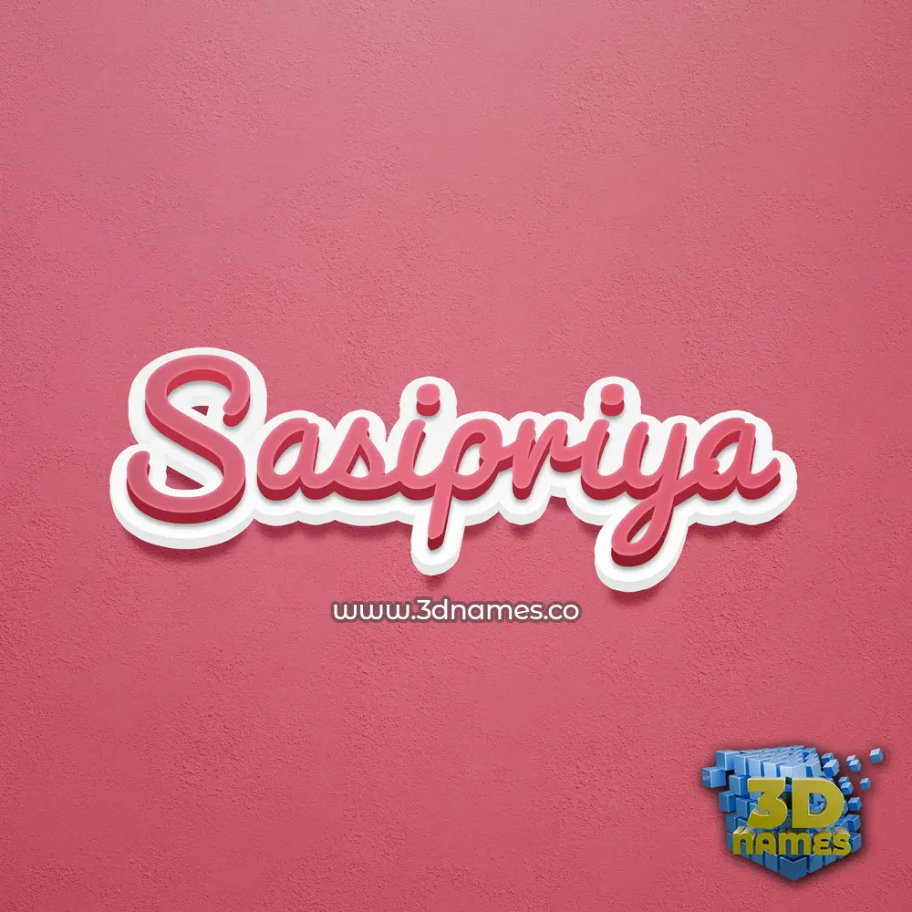 sasipriya in Red Scribble style - 3D name wallpaper