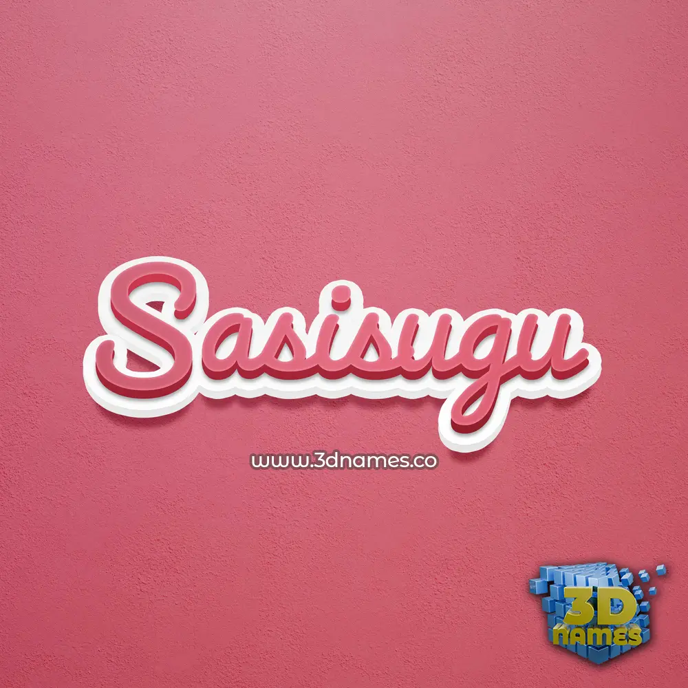 sasisugu in Red Scribble style - 3D name wallpaper