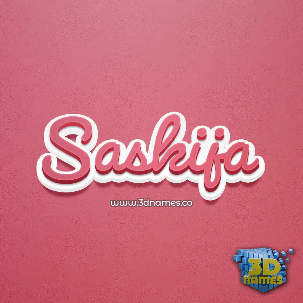 saskija in Red Scribble style - 3D name wallpaper
