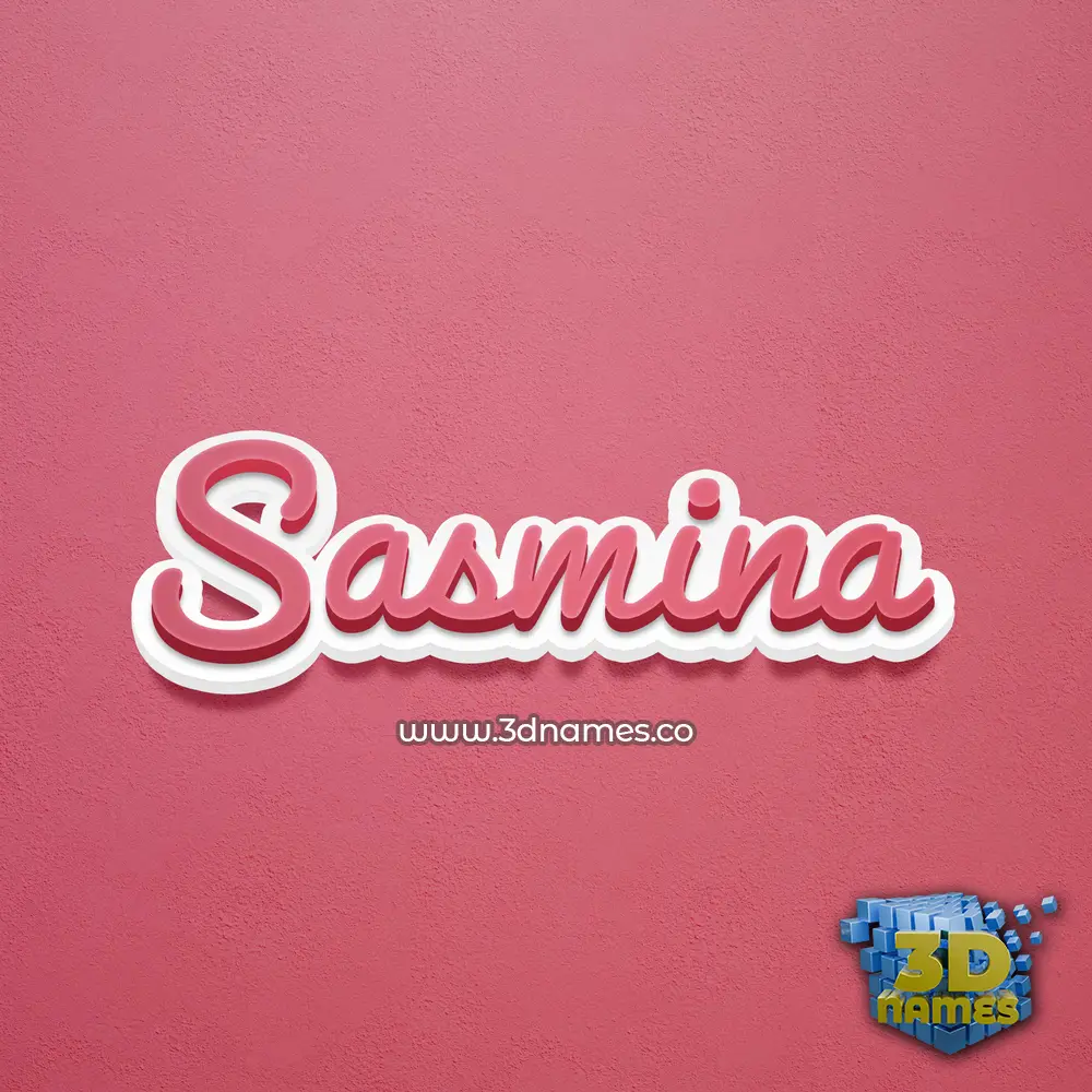 sasmina in Red Scribble style - 3D name wallpaper