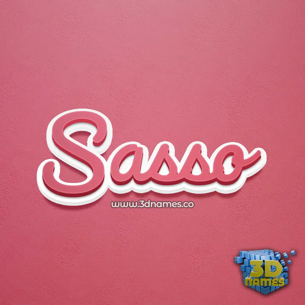sasso in Red Scribble style - 3D name wallpaper