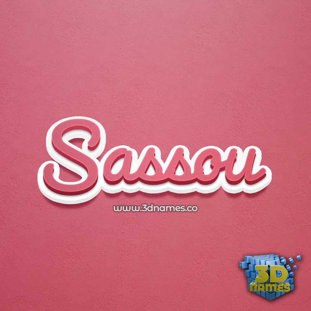 sassou in Red Scribble style - 3D name wallpaper
