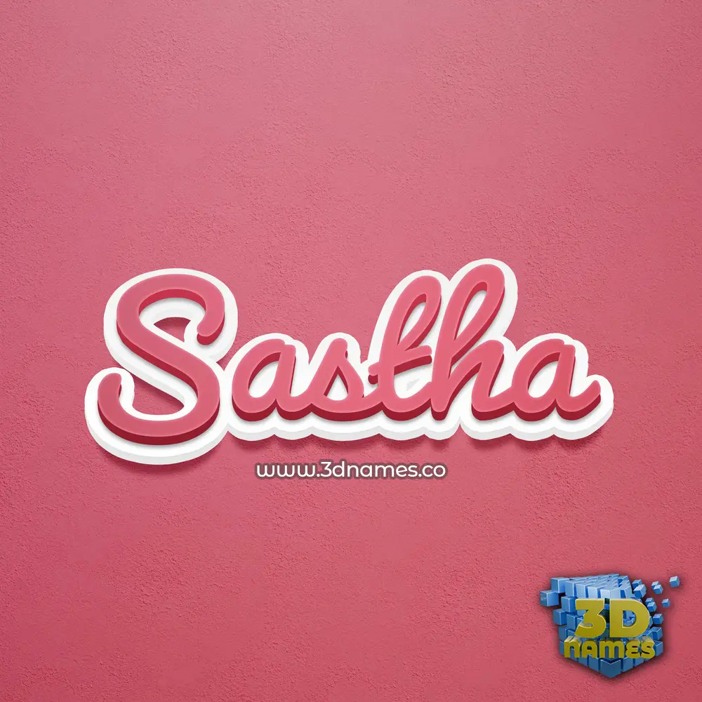 sastha in Red Scribble style - 3D name wallpaper
