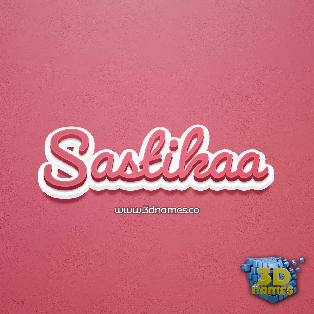 sastikaa in Red Scribble style - 3D name wallpaper