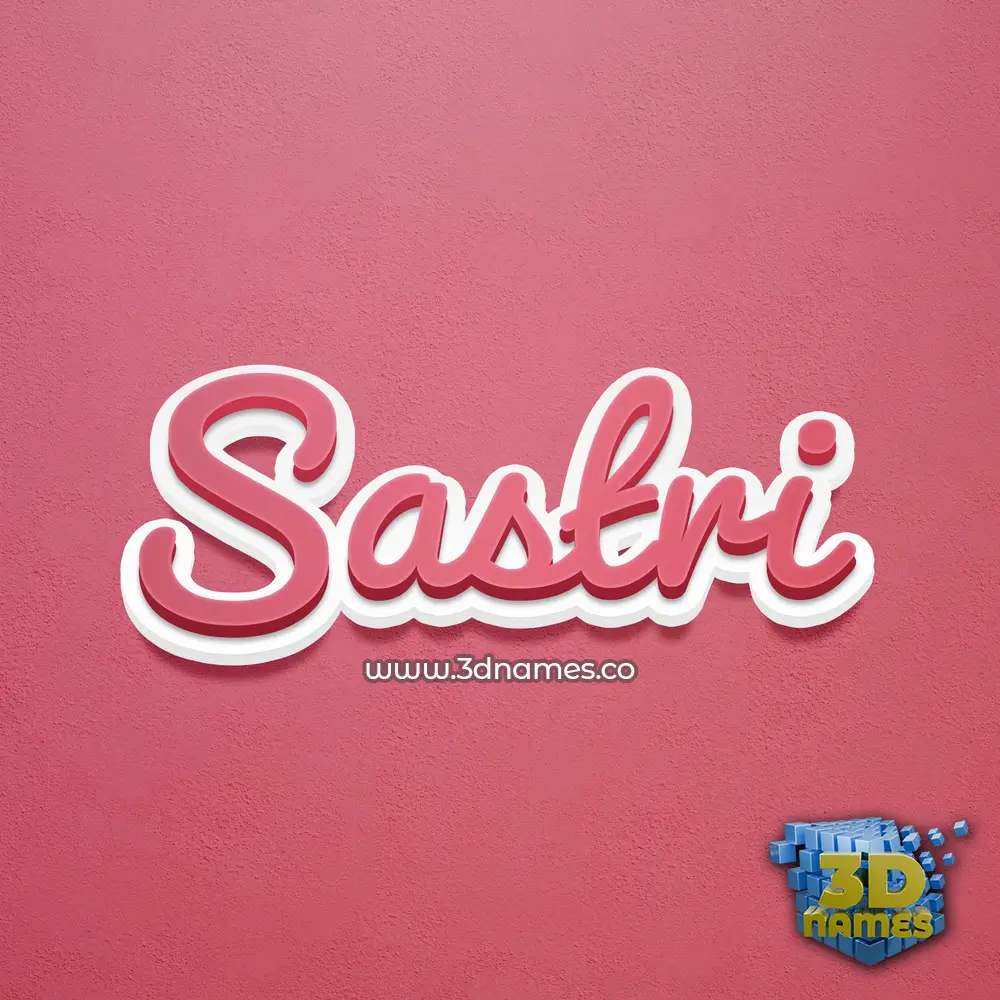 sastri in Red Scribble style - 3D name wallpaper