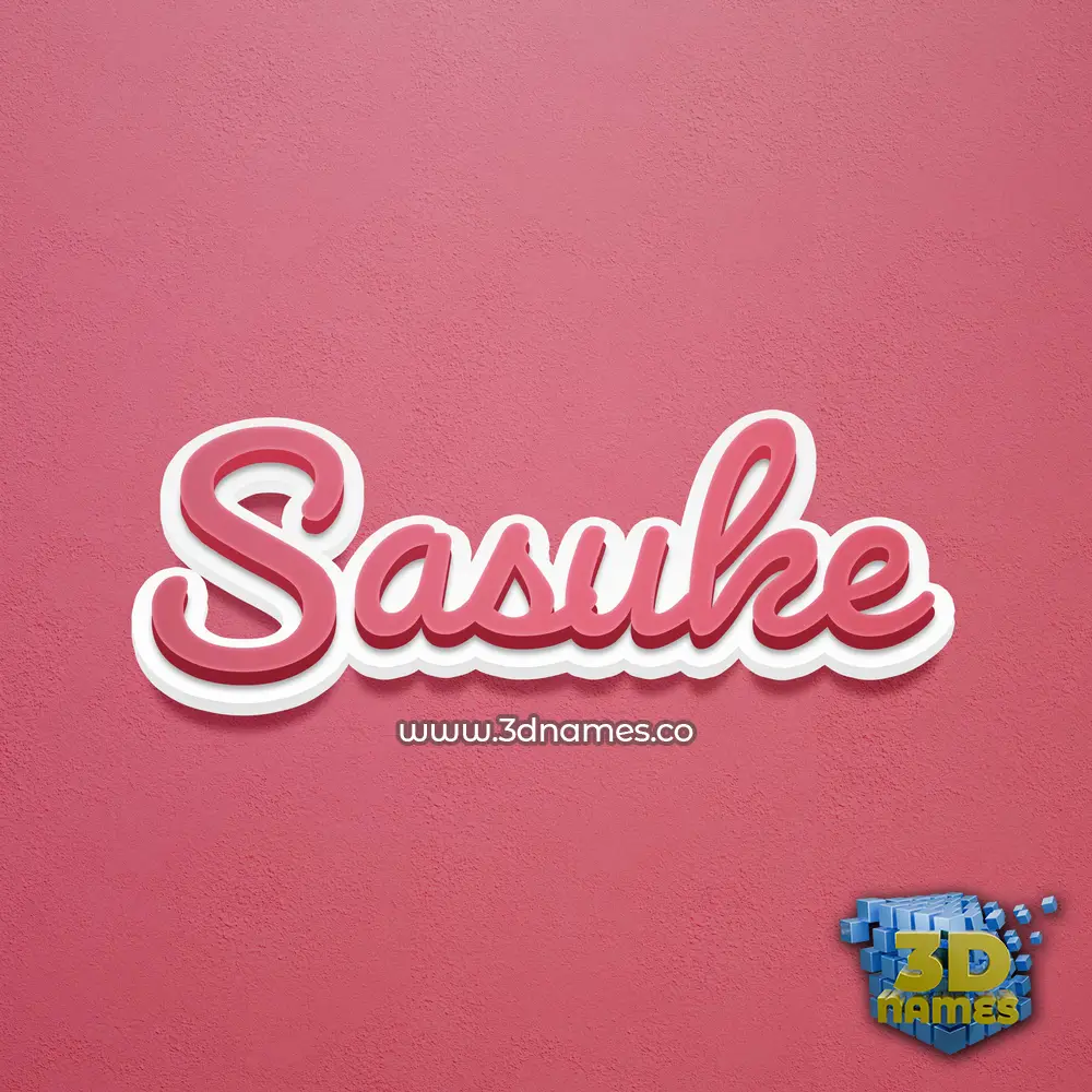 sasuke in Red Scribble style - 3D name wallpaper