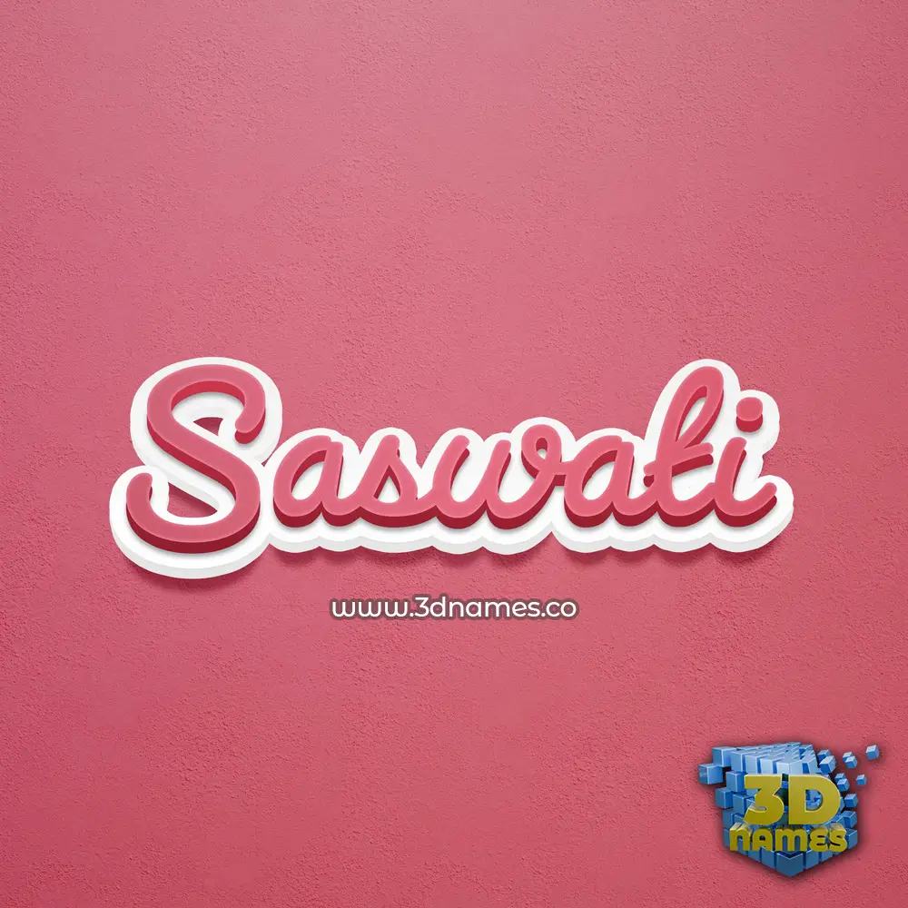 saswati in Red Scribble style - 3D name wallpaper