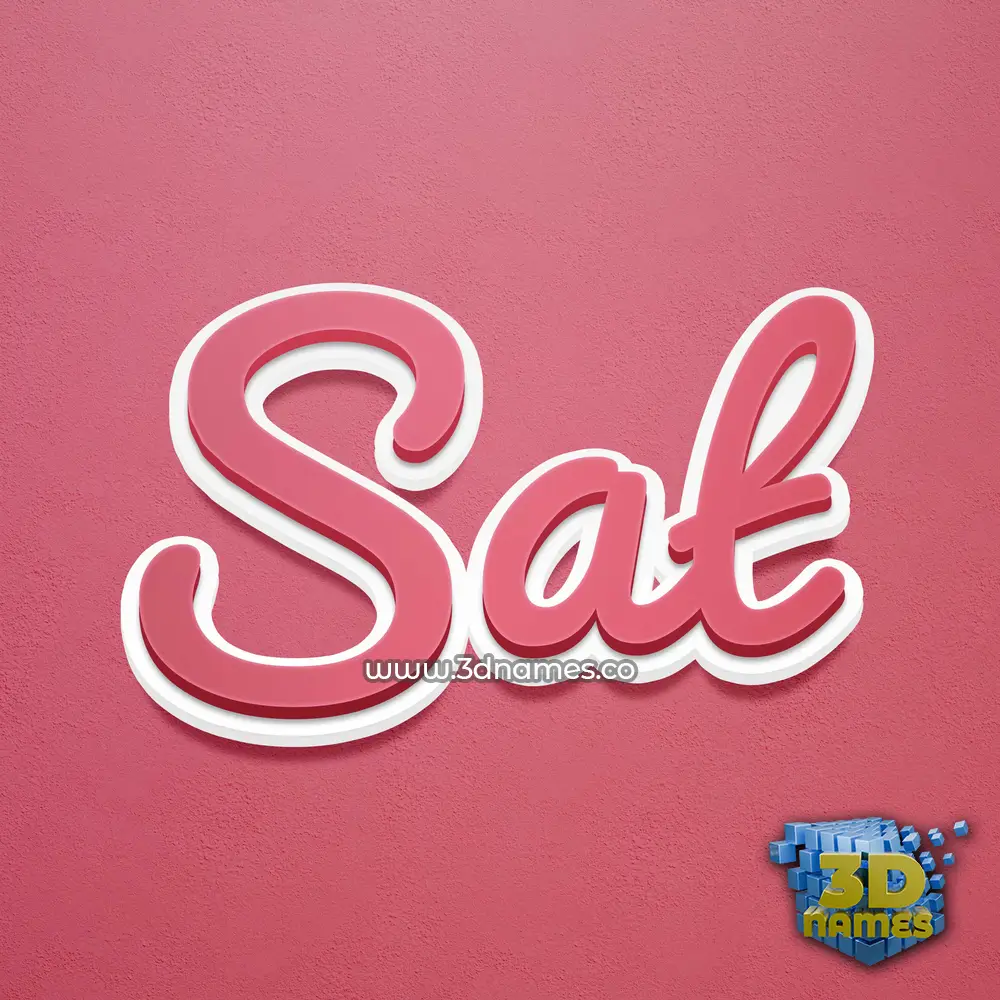 sat in Red Scribble style - 3D name wallpaper