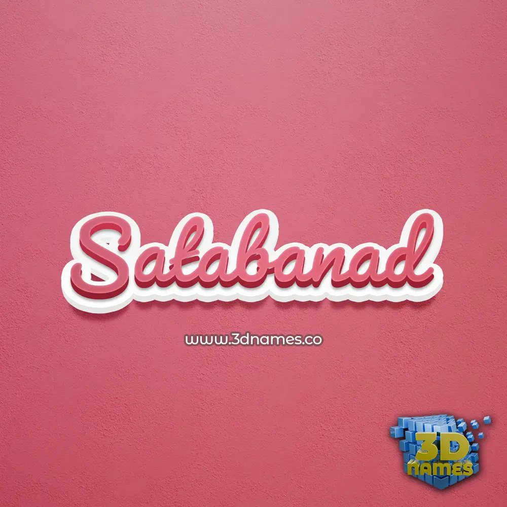 satabanad in Red Scribble style - 3D name wallpaper