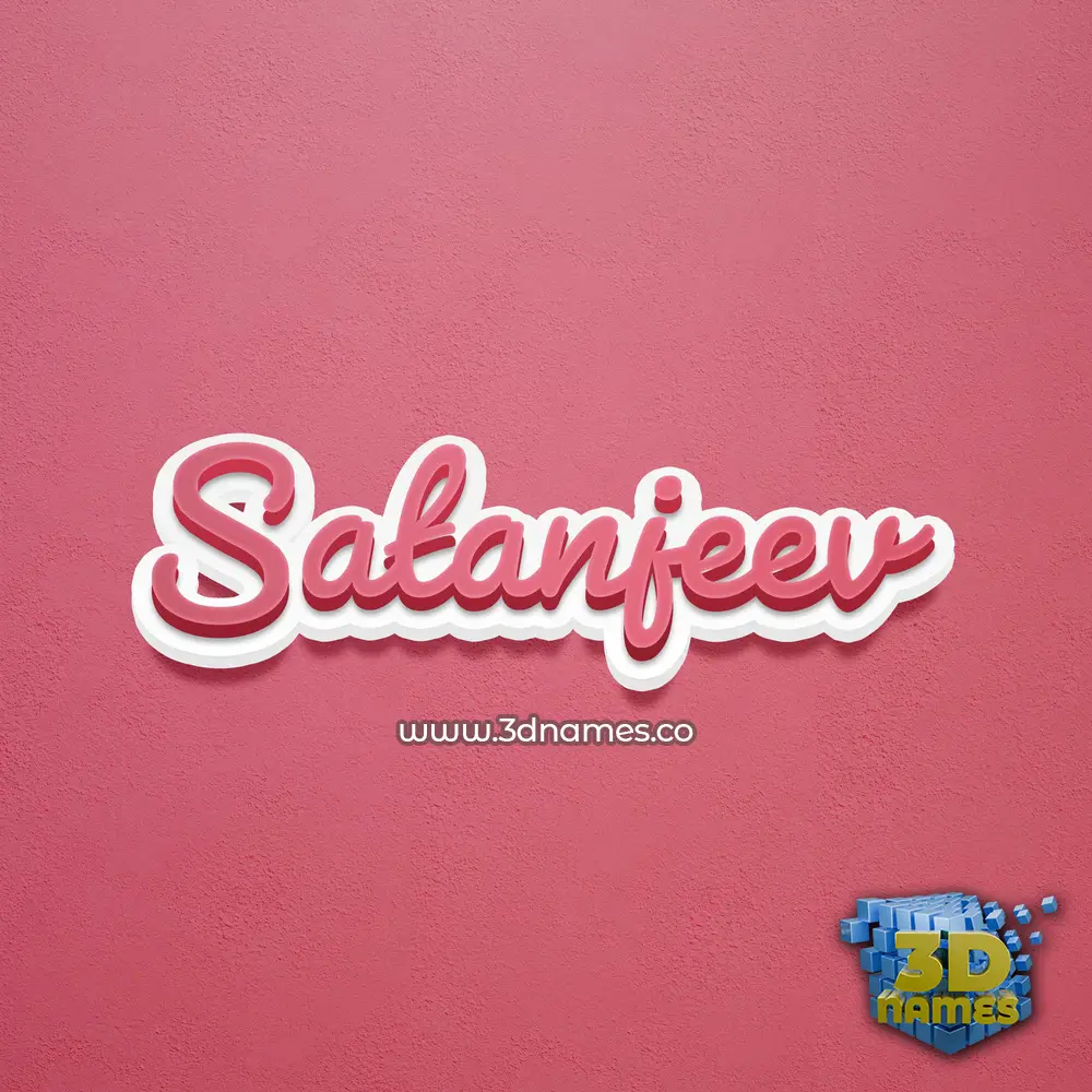 satanjeev in Red Scribble style - 3D name wallpaper