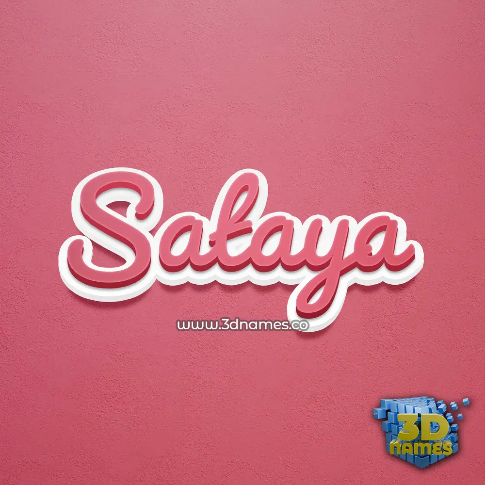 sataya in Red Scribble style - 3D name wallpaper