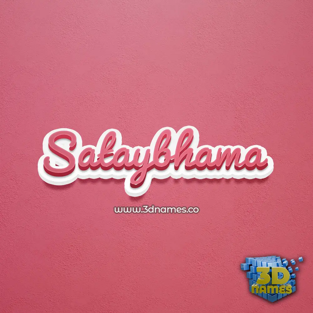 sataybhama in Red Scribble style - 3D name wallpaper