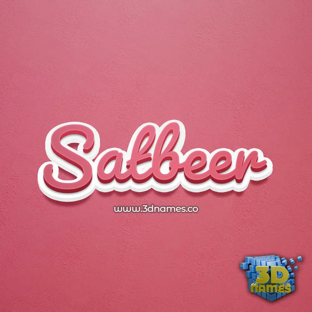 satbeer in Red Scribble style - 3D name wallpaper