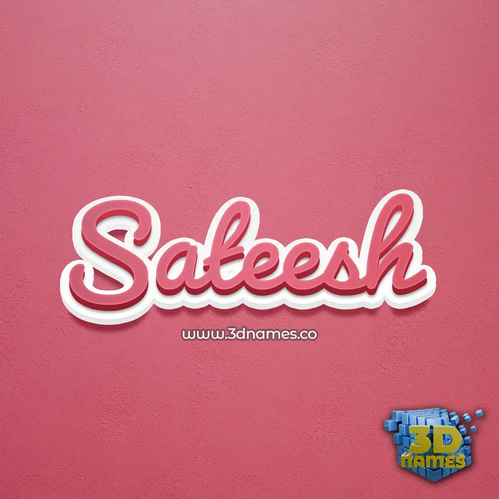 sateesh in Red Scribble style - 3D name wallpaper