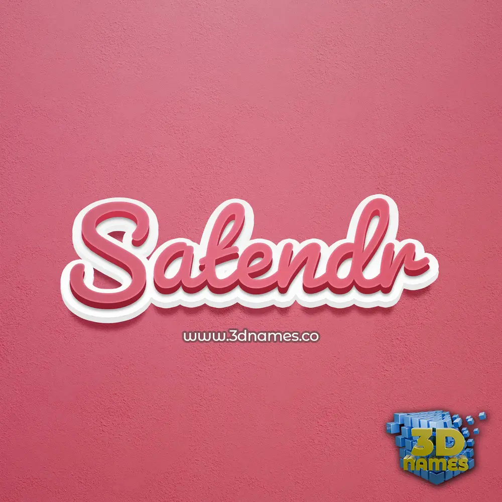 satendr in Red Scribble style - 3D name wallpaper