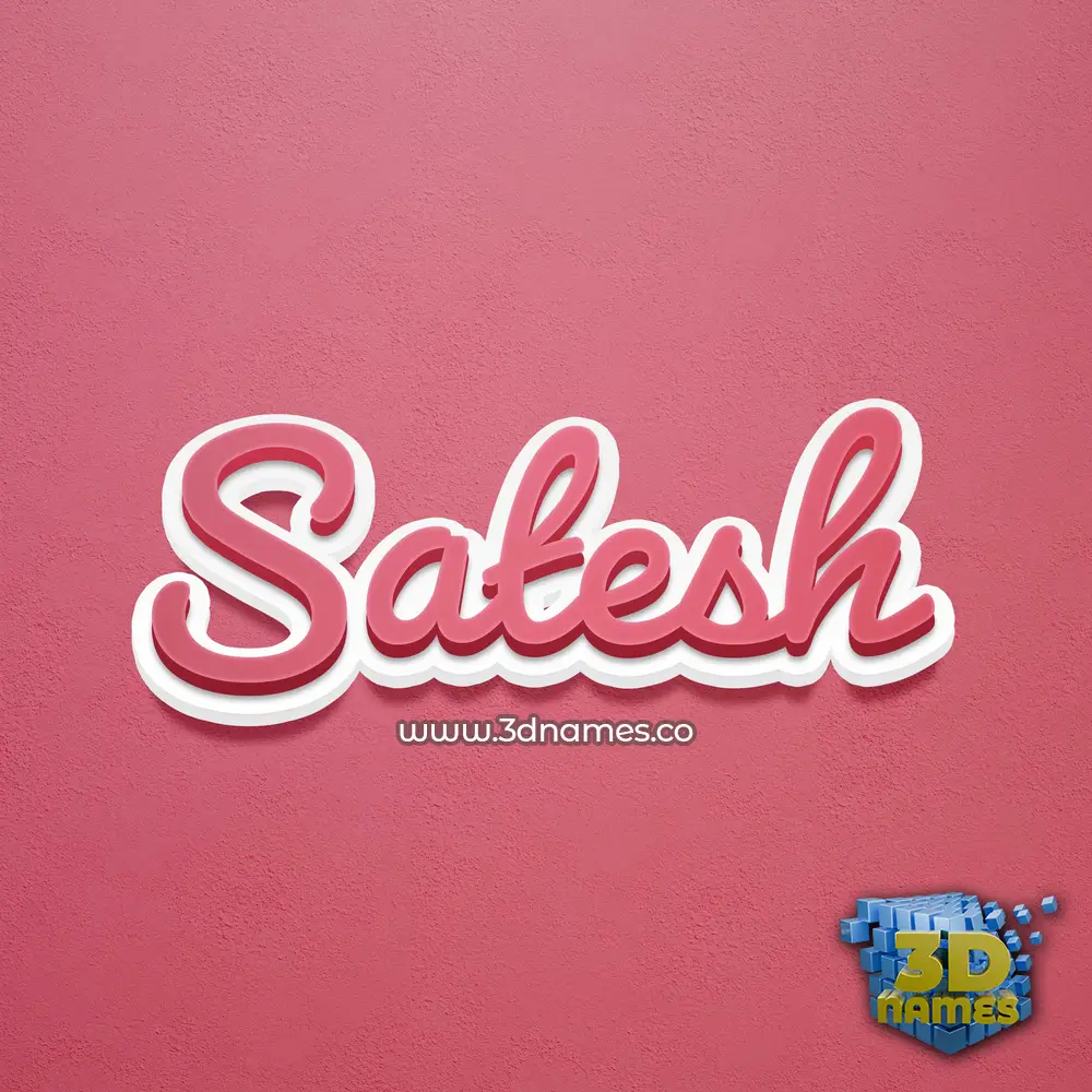 satesh in Red Scribble style - 3D name wallpaper