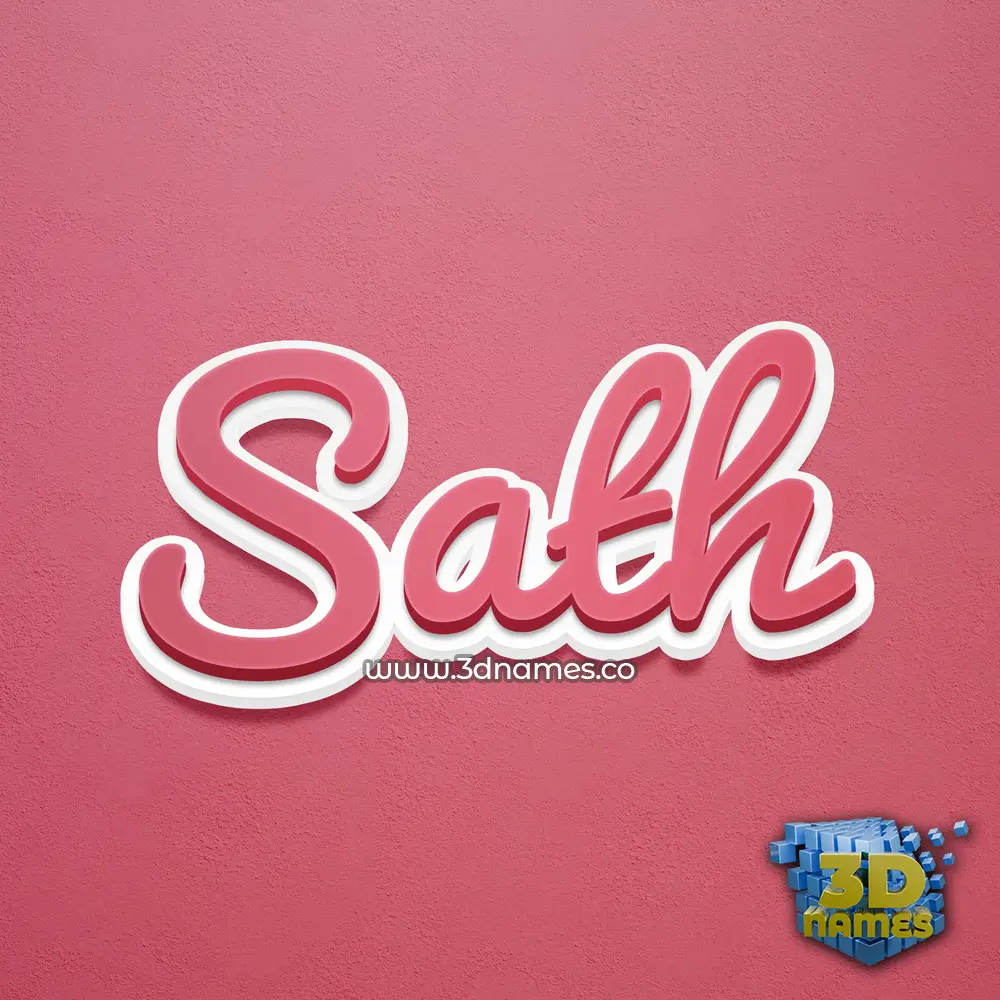 sath in Red Scribble style - 3D name wallpaper