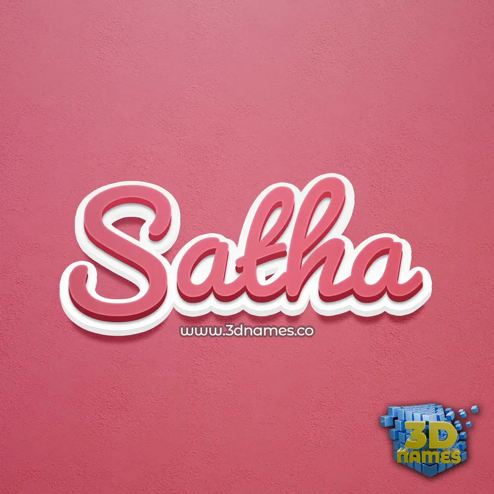 satha in Red Scribble style - 3D name wallpaper