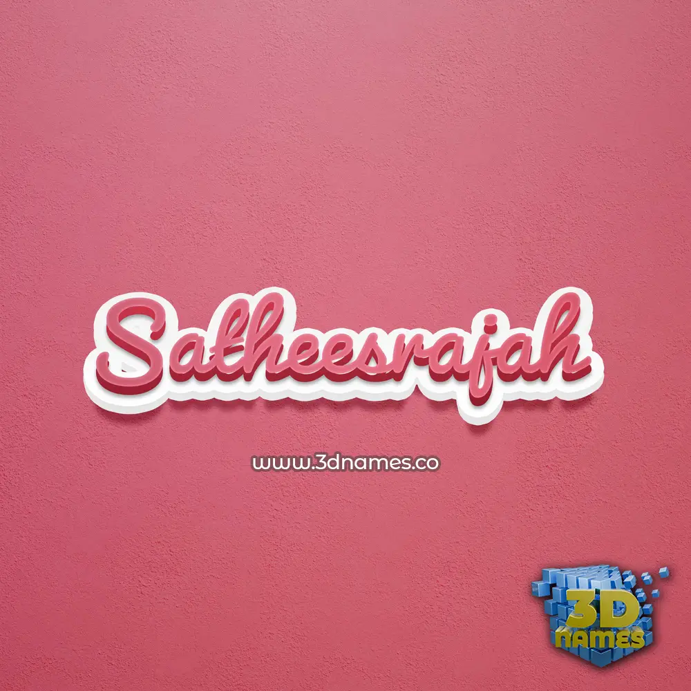 satheesrajah in Red Scribble style - 3D name wallpaper