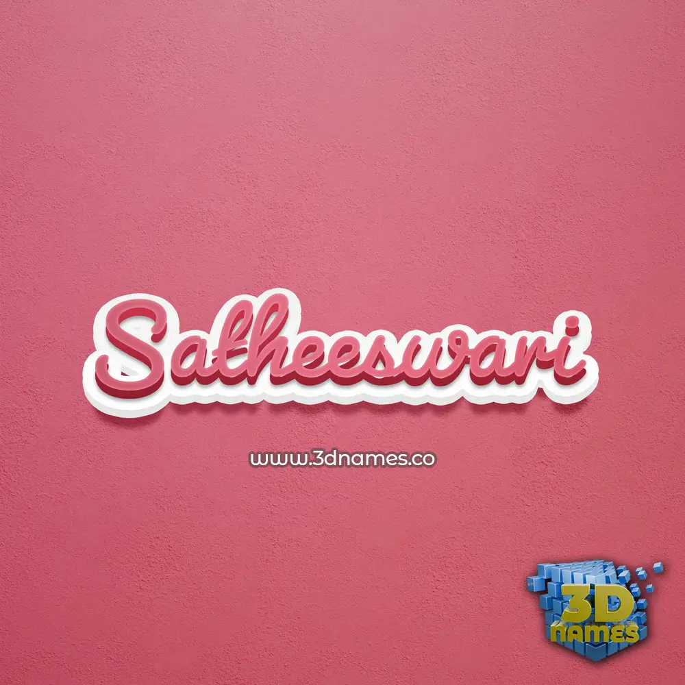 satheeswari in Red Scribble style - 3D name wallpaper