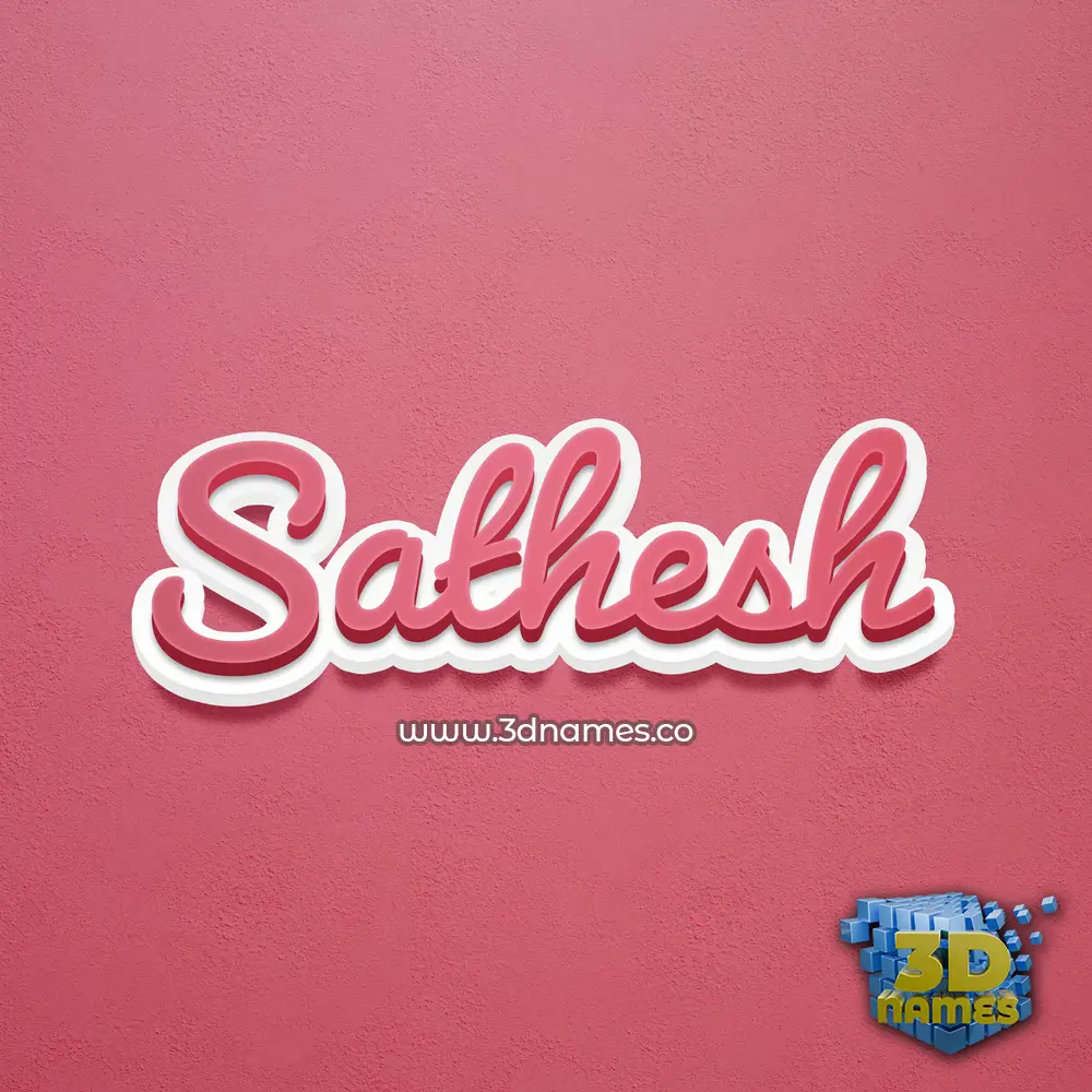 sathesh in Red Scribble style - 3D name wallpaper