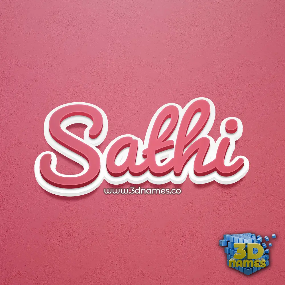sathi in Red Scribble style - 3D name wallpaper