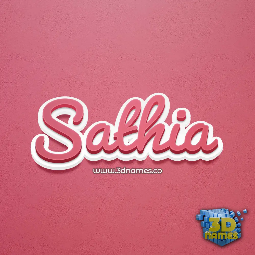 sathia in Red Scribble style - 3D name wallpaper