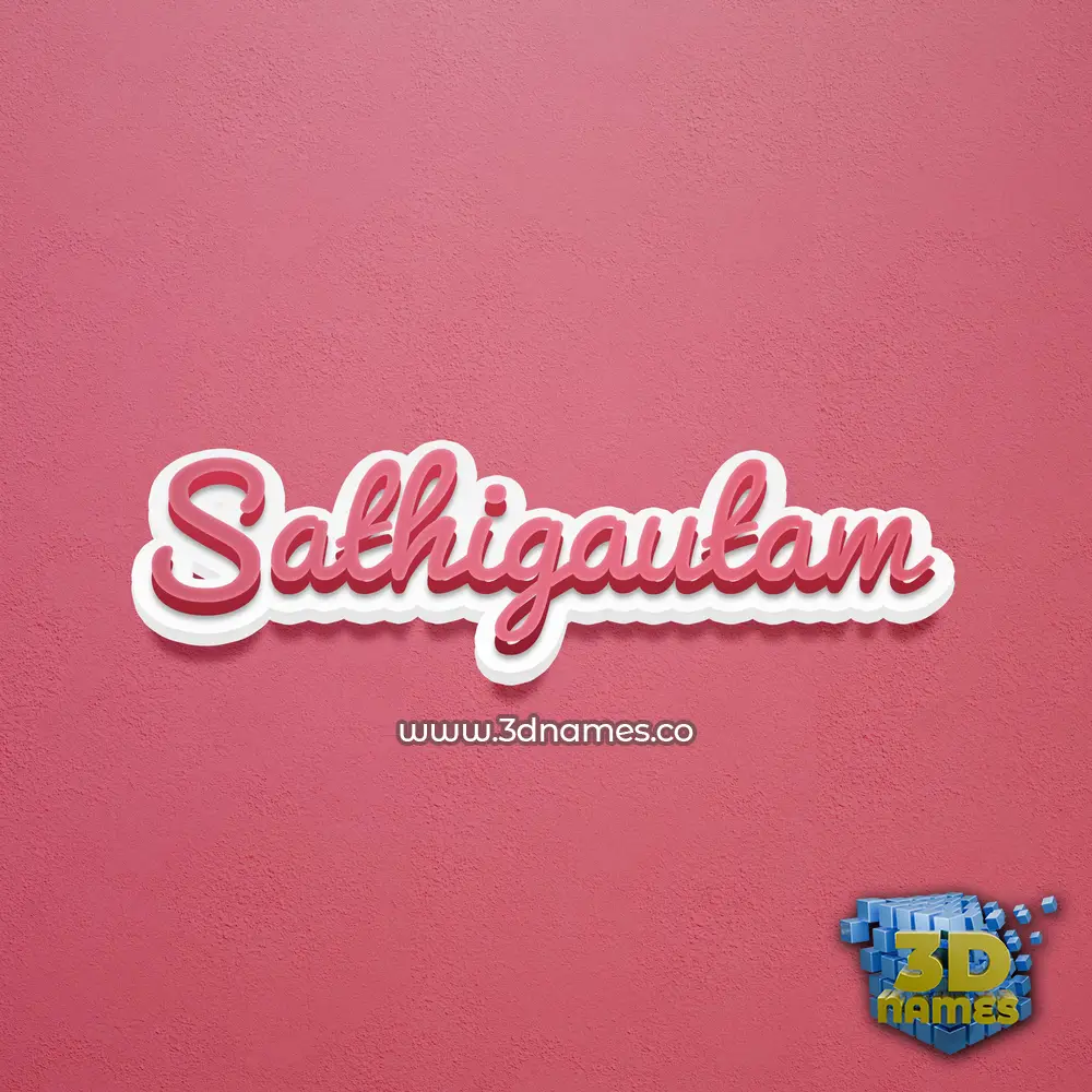 sathigautam in Red Scribble style - 3D name wallpaper