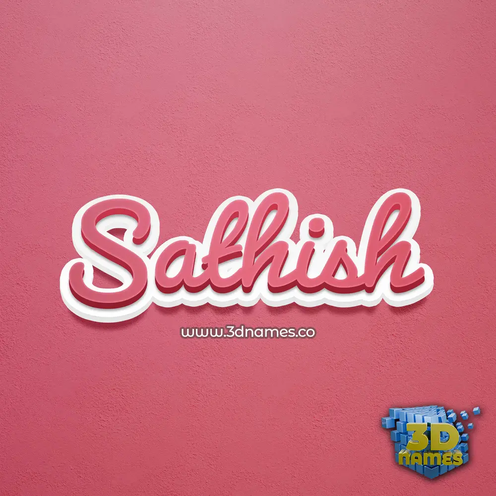 sathish in Red Scribble style - 3D name wallpaper