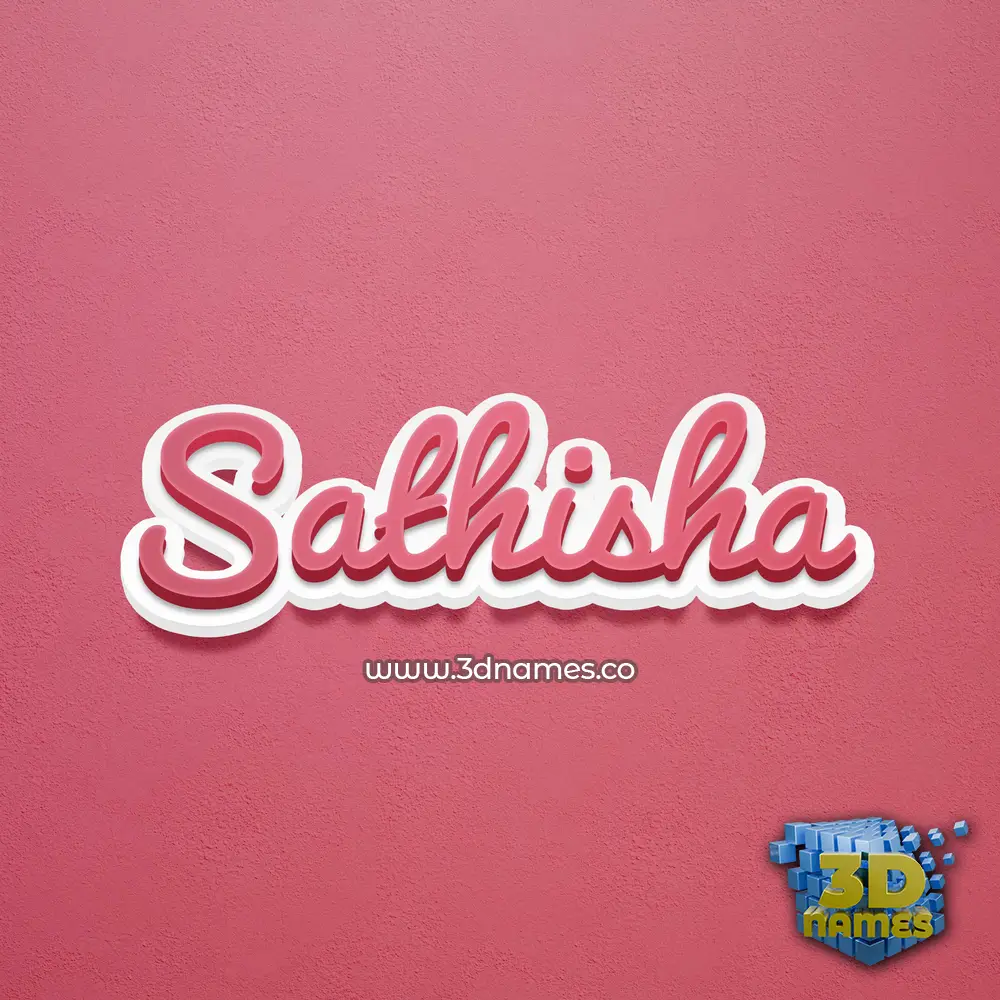 sathisha in Red Scribble style - 3D name wallpaper