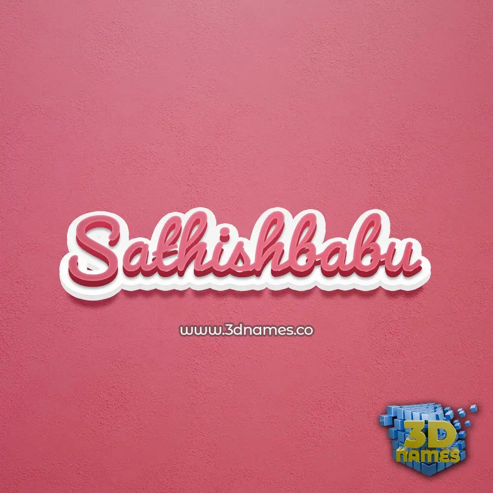 sathishbabu in Red Scribble style - 3D name wallpaper