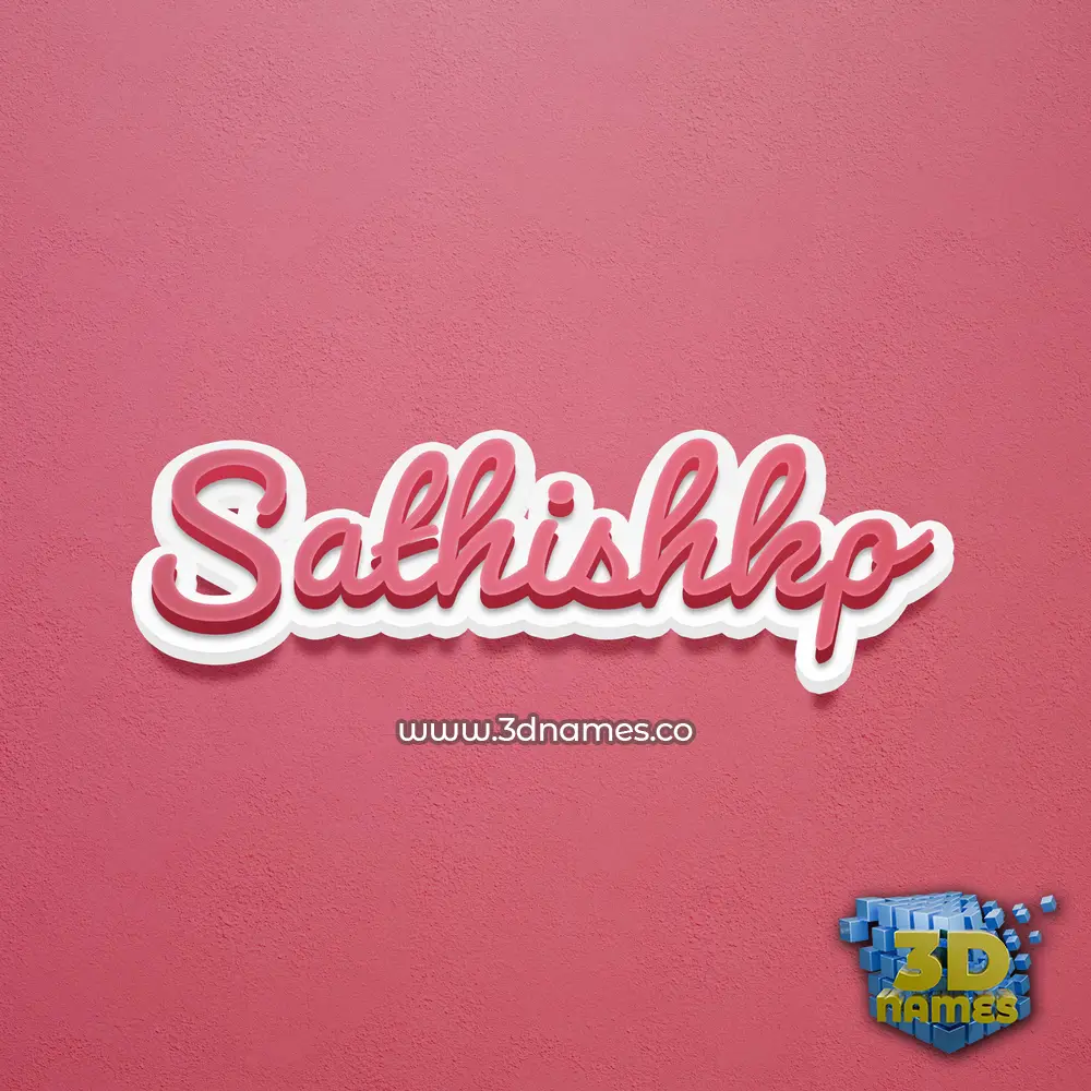 sathishkp in Red Scribble style - 3D name wallpaper