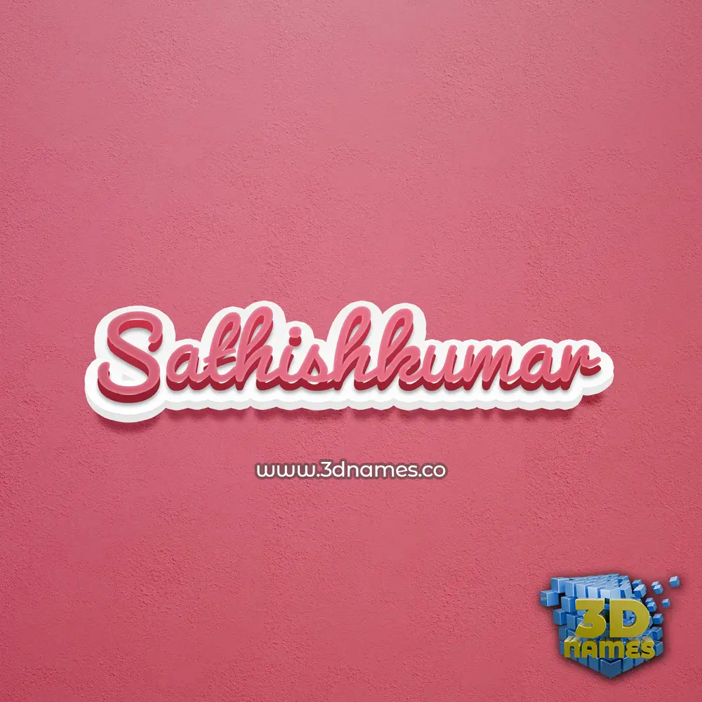 sathishkumar in Red Scribble style - 3D name wallpaper