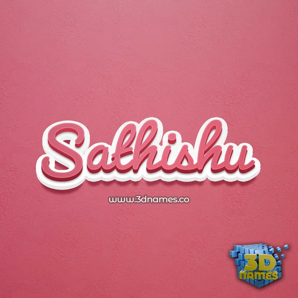 sathishu in Red Scribble style - 3D name wallpaper