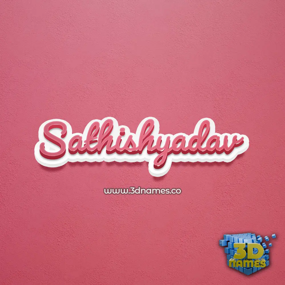 sathishyadav in Red Scribble style - 3D name wallpaper